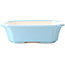 Rectangular light blue bonsai pot by Yixing - 220 x 180 x 60 mm