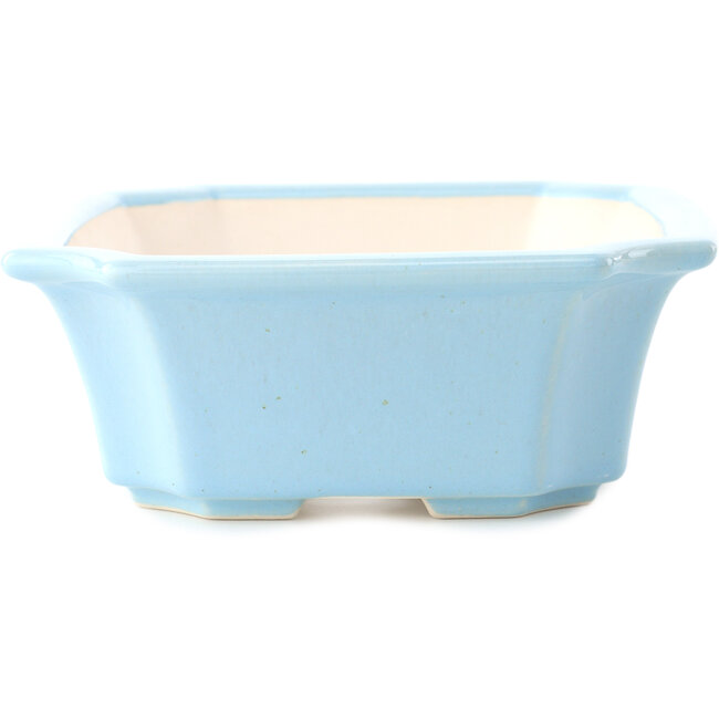 Vaso bonsai rettangolare azzurro di Yixing - 220 x 180 x 60 mm