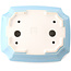 Rectangular light blue bonsai pot by Yixing - 220 x 180 x 60 mm