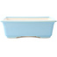 Rectangular light blue bonsai pot by Yixing - 215 x 170 x 70 mm