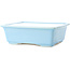 Rectangular light blue bonsai pot by Yixing - 215 x 170 x 70 mm