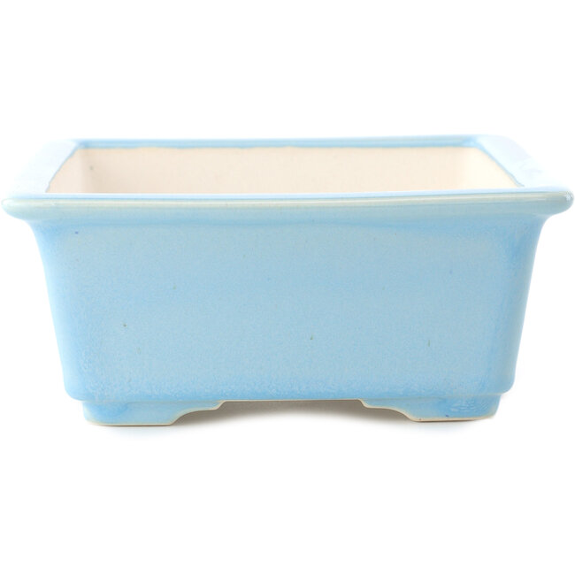 Maceta rectangular para bonsái azul claro de Yixing - 215 x 170 x 70 mm