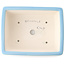 Rectangular light blue bonsai pot by Yixing - 215 x 170 x 70 mm