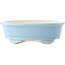 Pot à bonsaï ovale bleu clair par Yixing - 270 x 200 x 80 mm