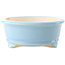 Pot à bonsaï ovale bleu clair par Yixing - 270 x 200 x 80 mm