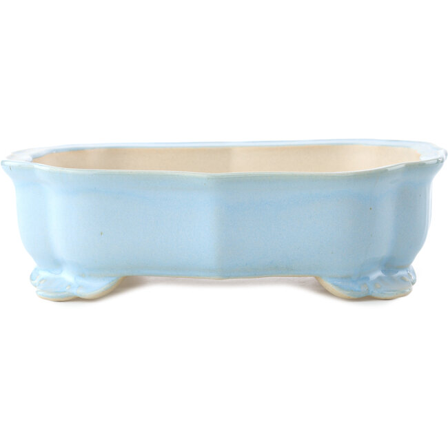 Mokko light blue bonsai pot by Yixing - 245 x 190 x 70 mm