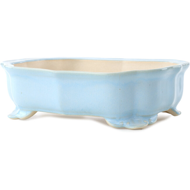 Pot à bonsaï Mokko bleu clair par Yixing - 245 x 190 x 70 mm