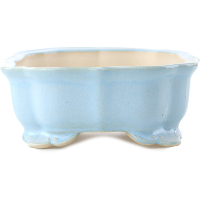 Maceta para bonsái Mokko azul claro de Yixing - 245 x 190 x 70 mm