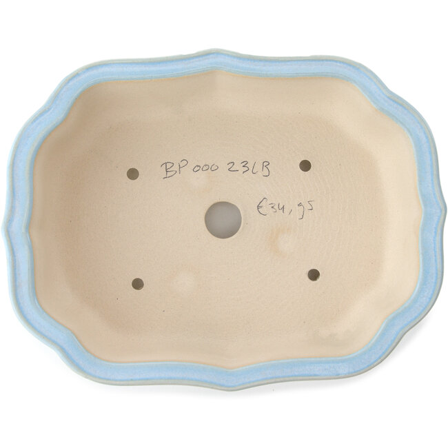 Pot à bonsaï Mokko bleu clair par Yixing - 245 x 190 x 70 mm