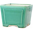 Square dark green bonsai pot by Yixing - 140 x 140 x 110 mm