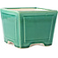 Vaso bonsai quadrato verde scuro di Yixing - 140 x 140 x 110 mm