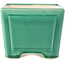 Vaso bonsai quadrato verde scuro di Yixing - 140 x 140 x 110 mm