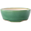 Round dark green bonsai pot by Yixing - 145 x 145 x 65 mm