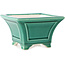 Pot à bonsaï carré vert foncé par Yixing - 150 x 150 x 90 mm