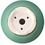 Ronde donkergroene bonsaipot van Yixing - 135 x 135 x 65 mm
