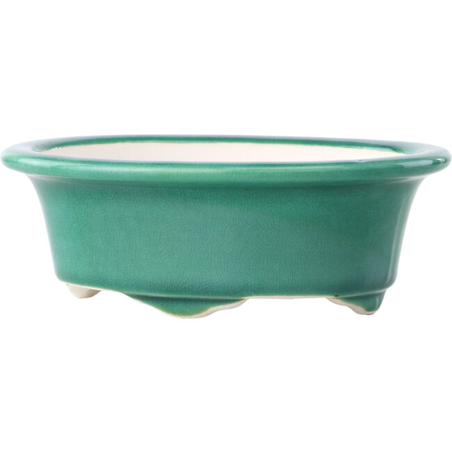 Vaso bonsai ovale verde scuro di Yixing - 170 x 130 x 60 mm