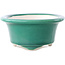 Pot à bonsaï ovale vert foncé par Yixing - 170 x 130 x 60 mm