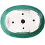 Ovale donkergroene bonsaipot van Yixing - 170 x 130 x 60 mm
