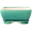 Rectangular dark green bonsai pot by Yixing - 180 x 140 x 60 mm