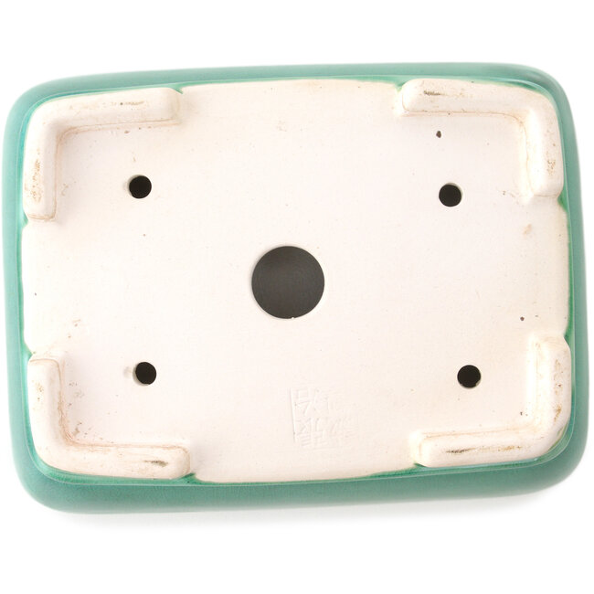 Pot à bonsaï rectangulaire vert foncé par Yixing - 180 x 140 x 60 mm