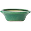 Vaso bonsai rotondo verde scuro di Yixing - 215 x 215 x 75 mm
