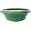 Vaso bonsai rotondo verde scuro di Yixing - 215 x 215 x 75 mm