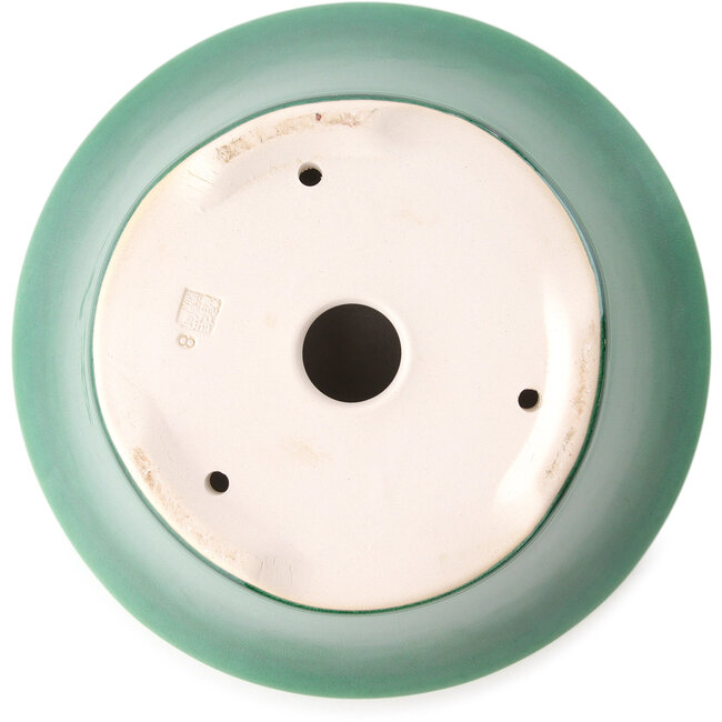 Ronde donkergroene bonsaipot van Yixing - 200 x 200 x 95 mm