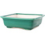 Vaso bonsai quadrato verde scuro di Yixing - 210 x 210 x 65 mm