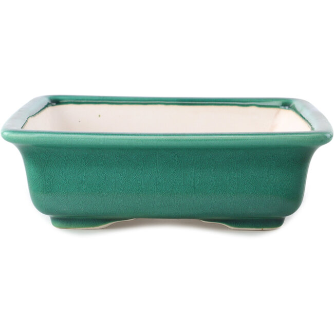 Pot à bonsaï carré vert foncé par Yixing - 210 x 210 x 65 mm