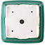 Pot à bonsaï carré vert foncé par Yixing - 210 x 210 x 65 mm