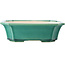 Pot à bonsaï rectangulaire vert foncé par Yixing - 220 x 180 x 60 mm