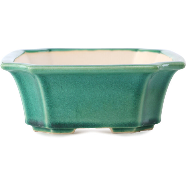 Rechthoekige donkergroene bonsaipot van Yixing - 220 x 180 x 60 mm