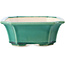 Rectangular dark green bonsai pot by Yixing - 220 x 180 x 60 mm
