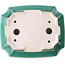 Pot à bonsaï rectangulaire vert foncé par Yixing - 220 x 180 x 60 mm
