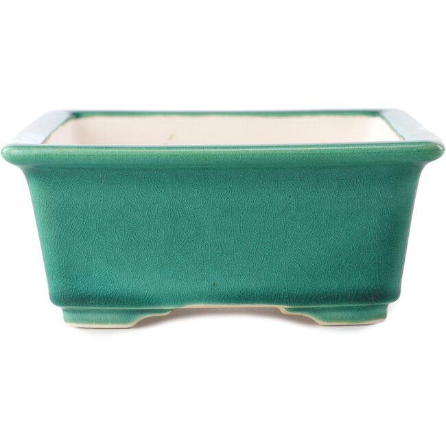 Rechthoekige donkergroene bonsaipot van Yixing - 215 x 170 x 70 mm