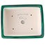 Maceta rectangular para bonsái verde oscuro de Yixing - 215 x 170 x 70 mm