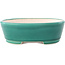 Pot à bonsaï ovale vert foncé par Yixing - 235 x 185 x 75 mm