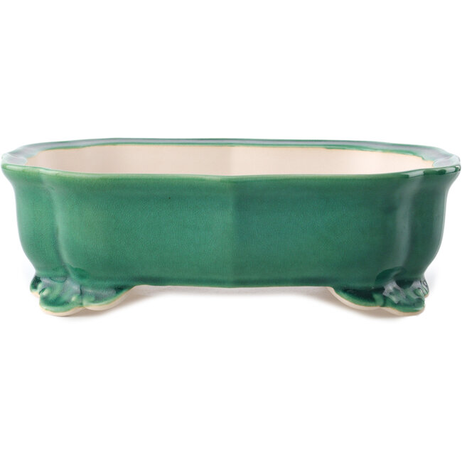 Mokko dark green bonsai pot by Yixing - 245 x 190 x 70 mm