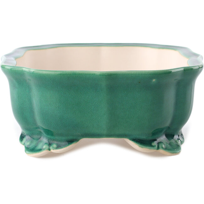 Pot à bonsaï Mokko vert foncé par Yixing - 245 x 190 x 70 mm