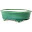 Pot à bonsaï ovale vert foncé par Yixing - 270 x 200 x 80 mm
