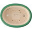 Pot à bonsaï ovale vert foncé par Yixing - 270 x 200 x 80 mm