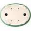 Vaso bonsai ovale verde scuro di Yixing - 270 x 200 x 80 mm