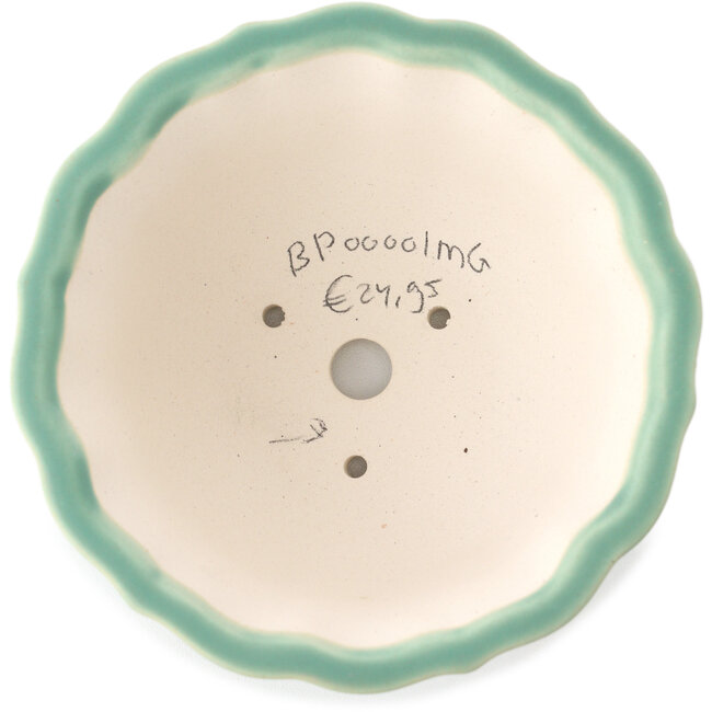 Pot à bonsaï rond moyen vert par Yixing - 135 x 135 x 65 mm