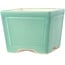 Vaso bonsai quadrato verde medio di Yixing - 140 x 140 x 110 mm