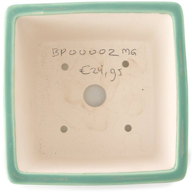 Pot à bonsaï carré moyen vert par Yixing - 140 x 140 x 110 mm