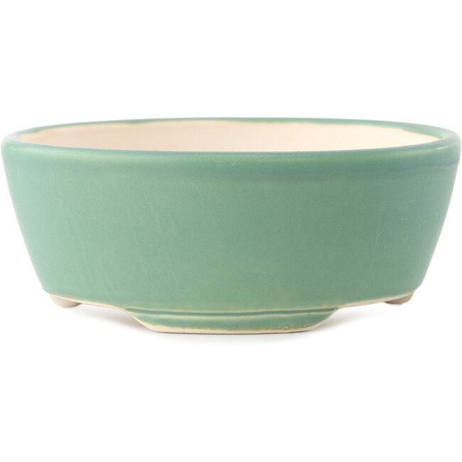 Pot à bonsaï rond moyen vert par Yixing - 145 x 145 x 65 mm