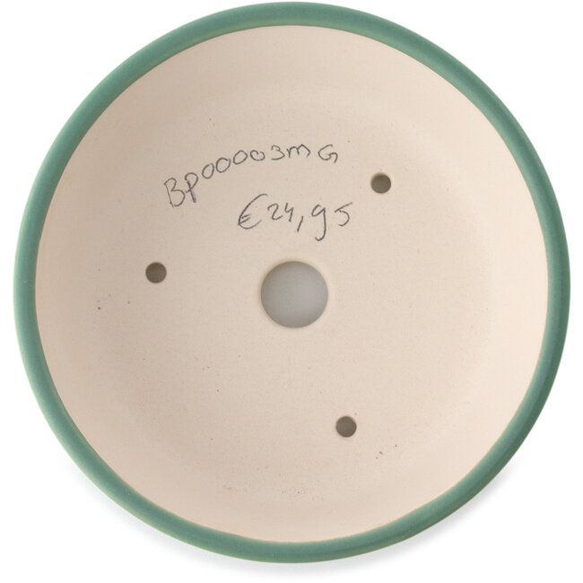 Pot à bonsaï rond moyen vert par Yixing - 145 x 145 x 65 mm