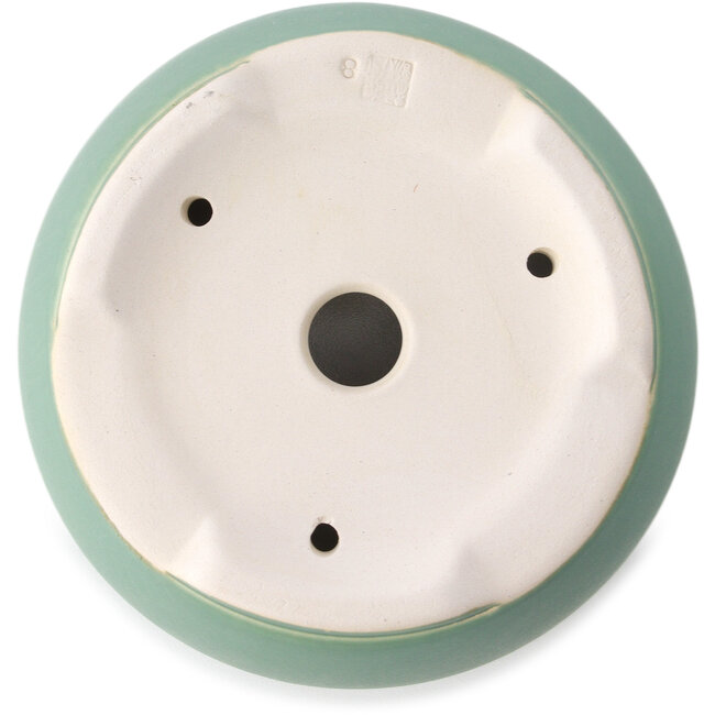 Pot à bonsaï rond moyen vert par Yixing - 145 x 145 x 65 mm