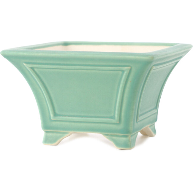 Pot à bonsaï carré moyen vert par Yixing - 150 x 150 x 90 mm