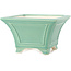 Vaso bonsai quadrato verde medio di Yixing - 150 x 150 x 90 mm